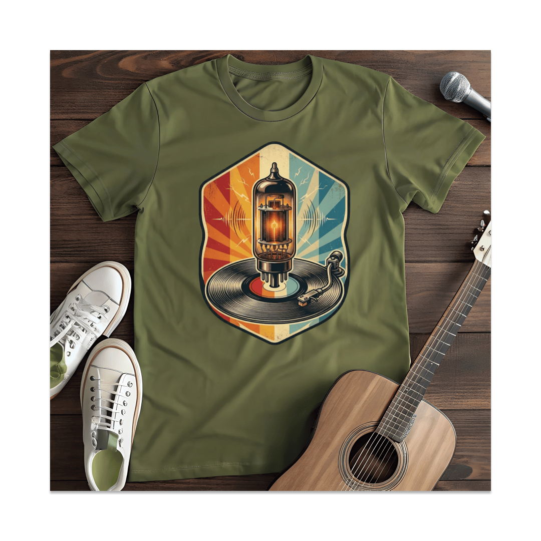Printify T-Shirt Military Green / S Retro Tube Amp T-Shirt