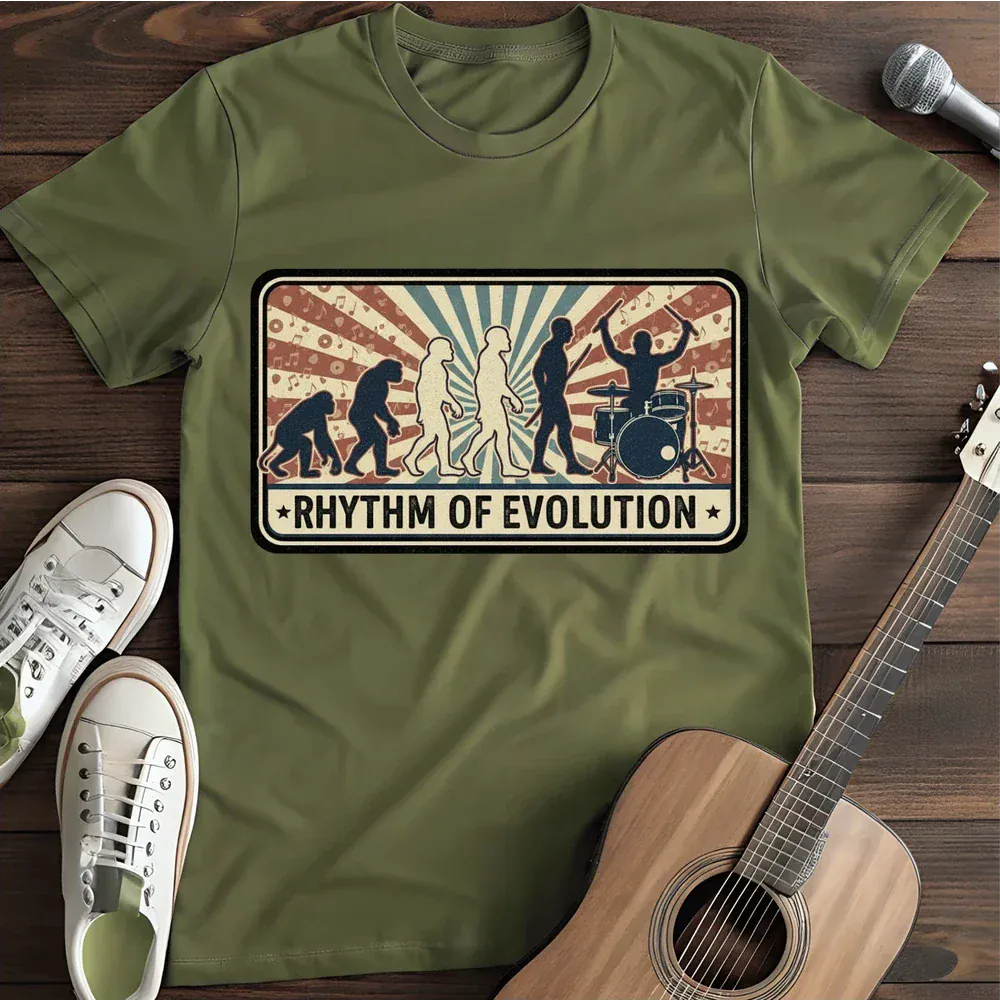 Printify T-Shirt Military Green / S Rythm Of Evolution T Shirt