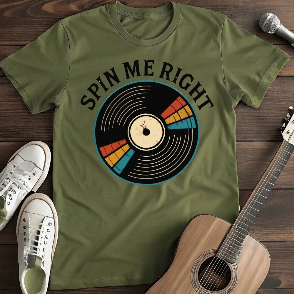 Printify T-Shirt Military Green / S Spin Me T Shirt