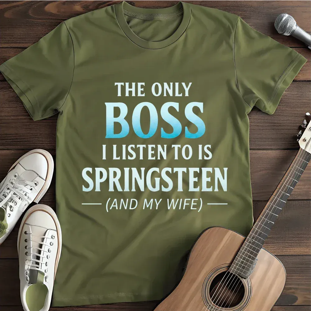 Printify T-Shirt Military Green / S Springsteen And My Wife T Shirt