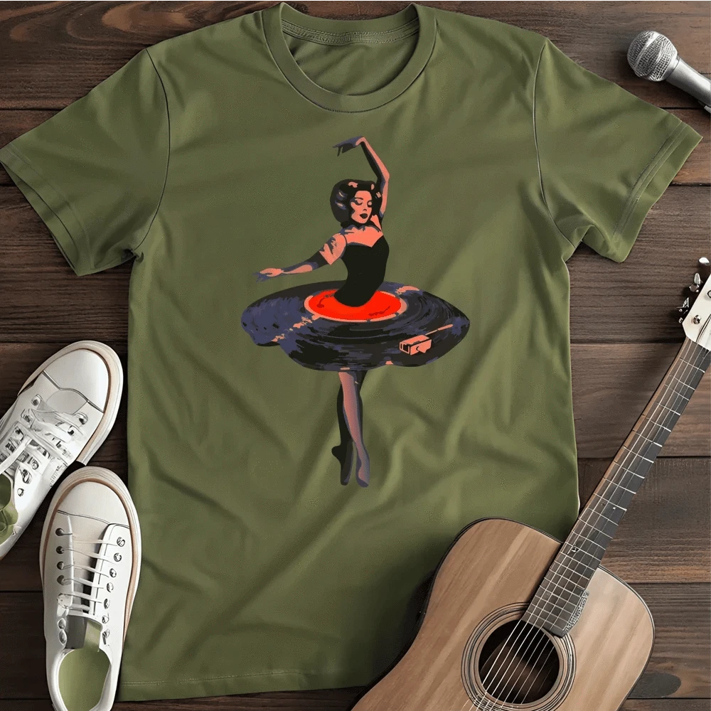 Printify T-Shirt Military Green / S Vinyl Ballerina T Shirt