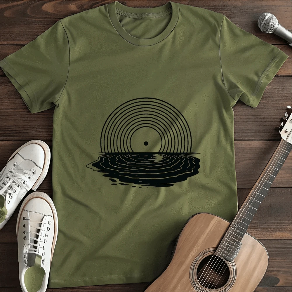 Printify T-Shirt Military Green / S Vinyl Music Vinyl Moon Vinyl Record