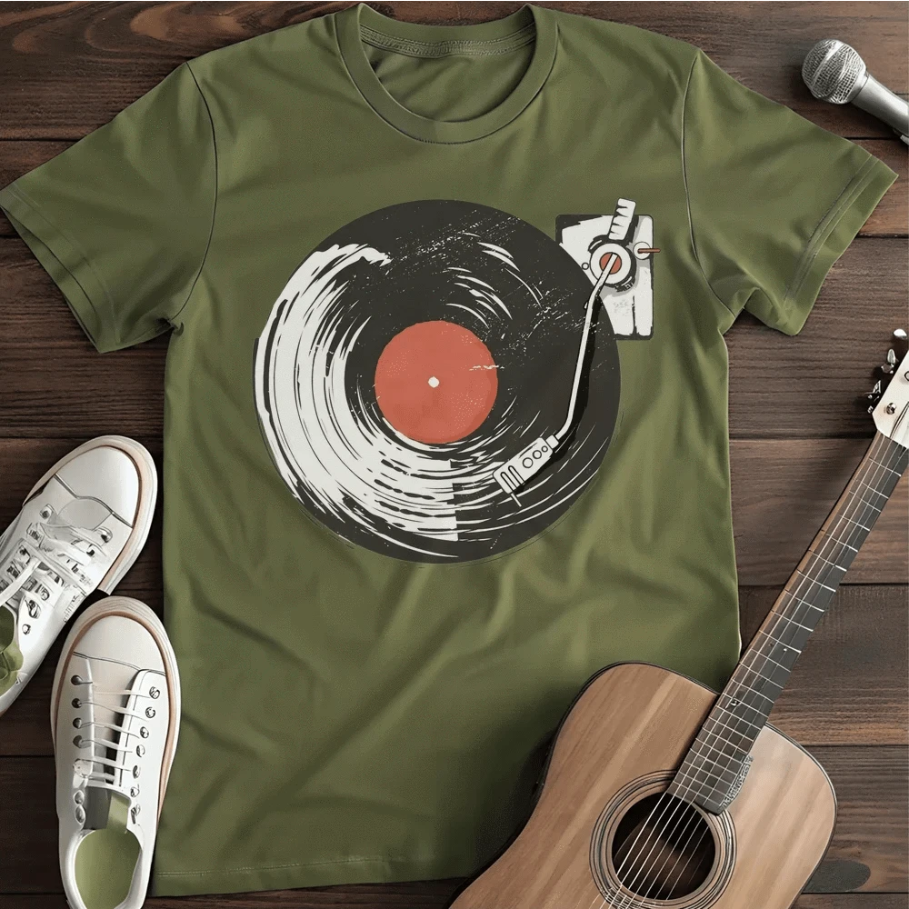 Printify T-Shirt Military Green / S Vinyl Wave T Shirt
