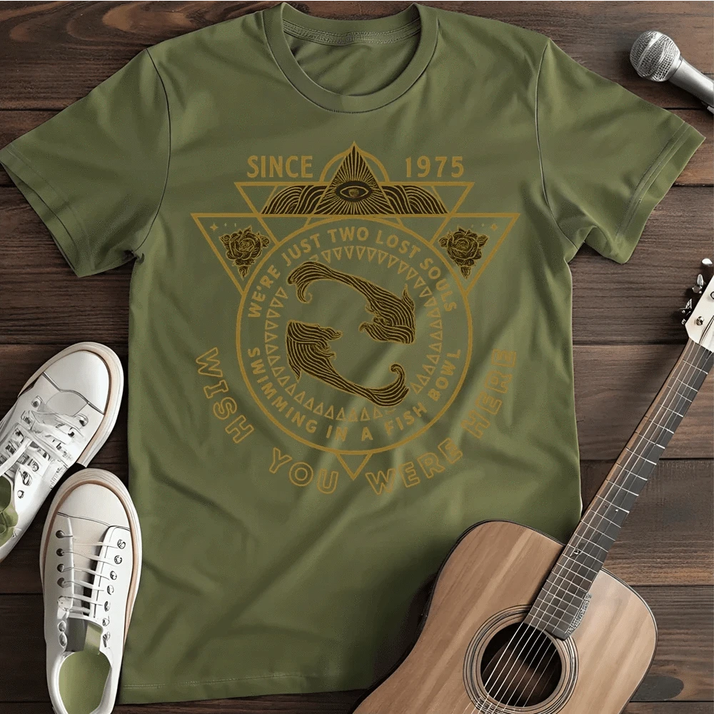 Printify T-Shirt Military Green / S Wish You Where Here T Shirt
