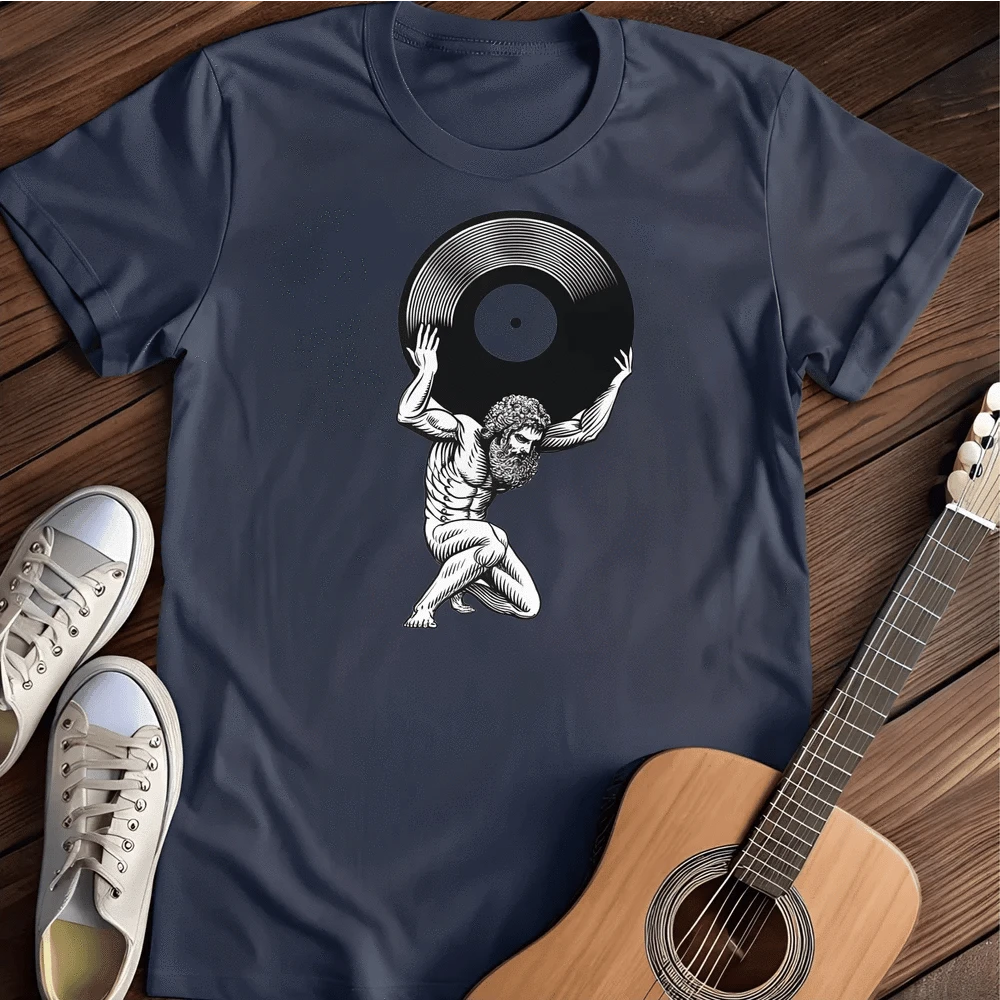 Printify T-Shirt Navy / S Atlas Vinyl T Shirt