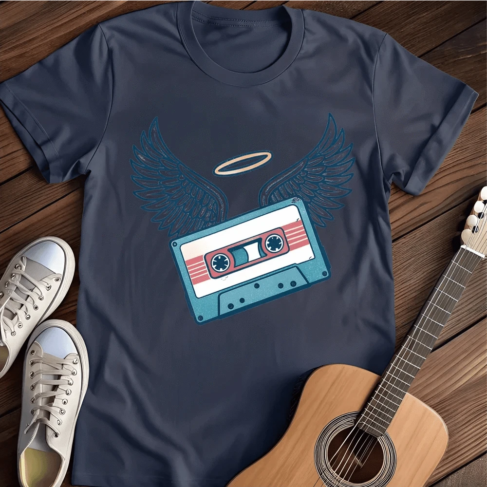 Printify T-Shirt Navy / S Cassette Angel T-Shirt