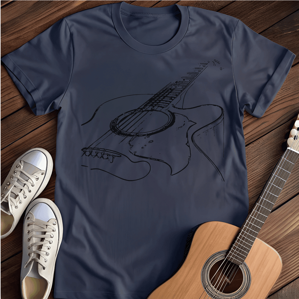 Printify T-Shirt Navy / S Guitar Silhouette T-Shirt