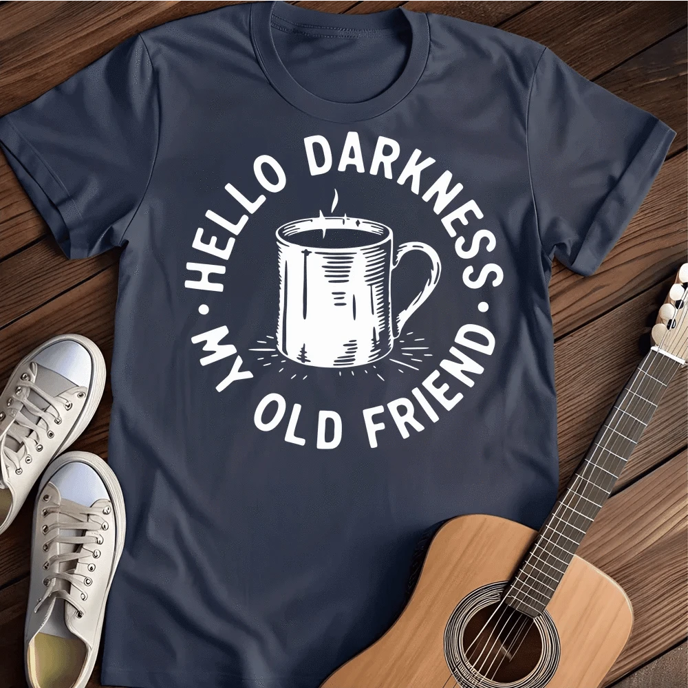 Printify T-Shirt Navy / S Hello Darkness T Shirt