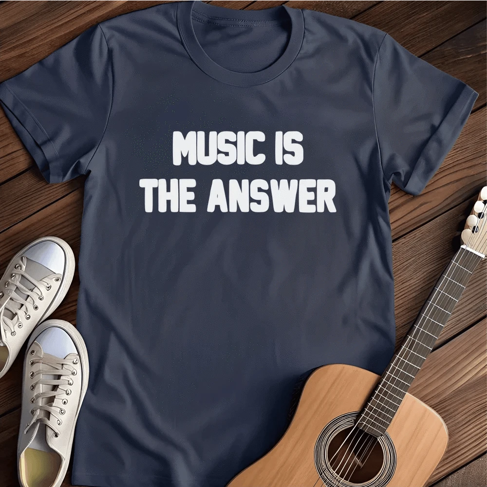 Printify T-Shirt Navy / S Music Answer T Shirt
