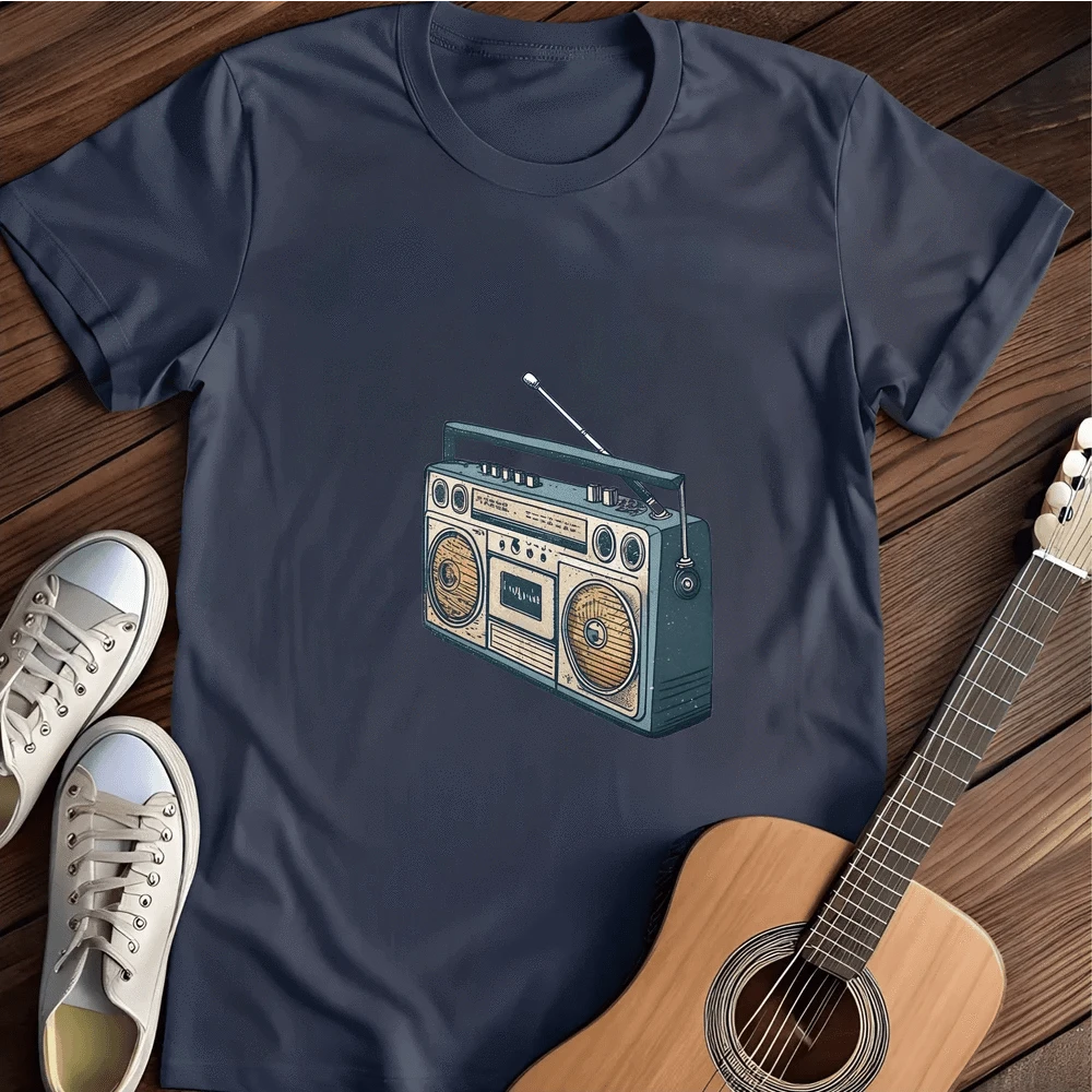 Printify T-Shirt Navy / S Retro Stereo T Shirt