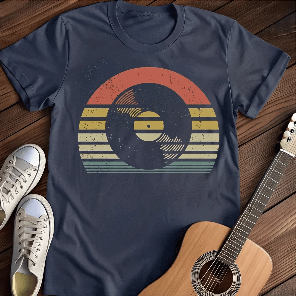 Printify T-Shirt Navy / S Retro Sunset T Shirt