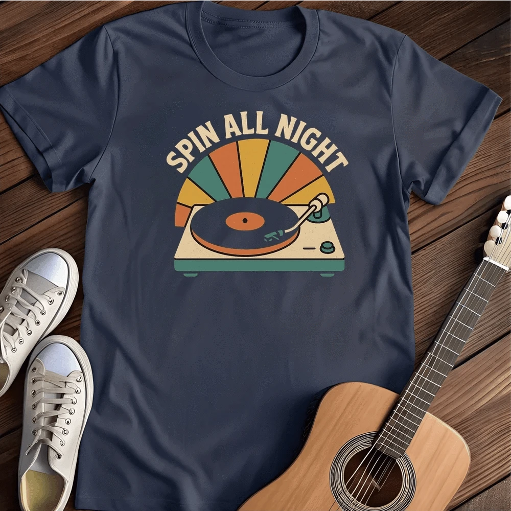 Printify T-Shirt Navy / S Spin T Shirt