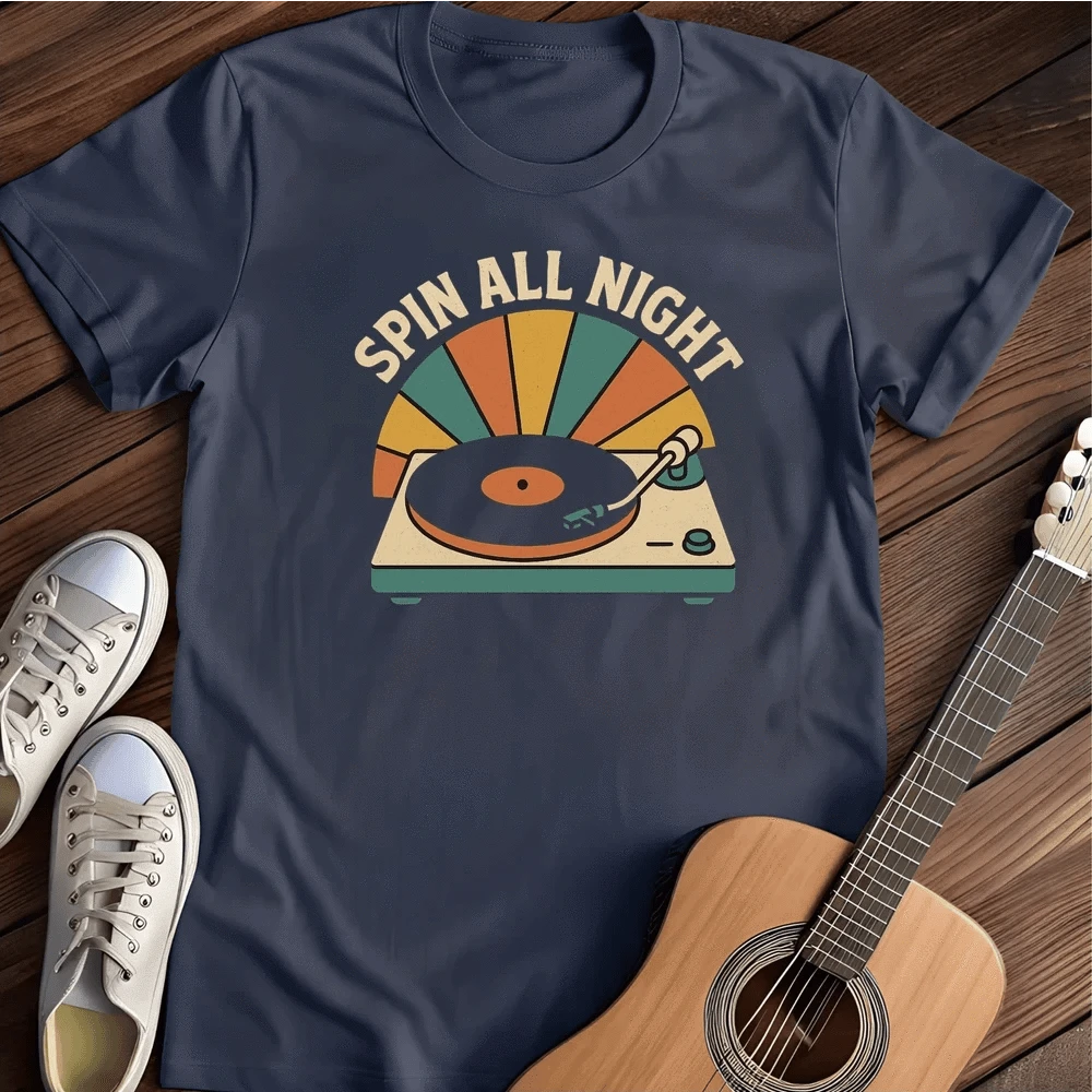 Printify T-Shirt Navy / S Spin T Shirt