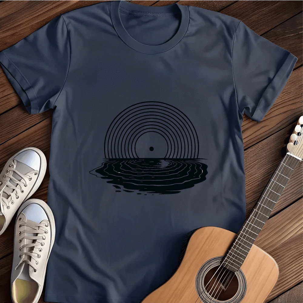 Printify T-Shirt Navy / S Vinyl Music Vinyl Moon Vinyl Record