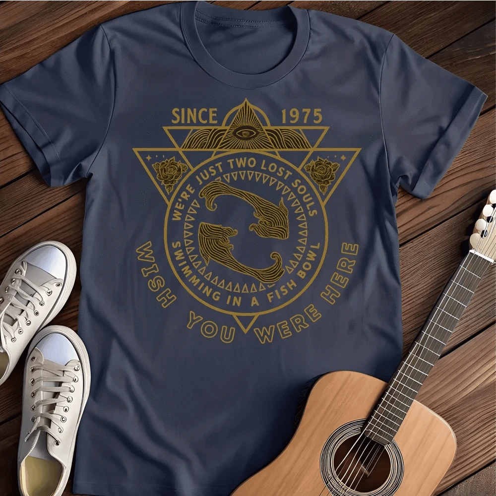 Printify T-Shirt Navy / S Wish You Where Here T Shirt