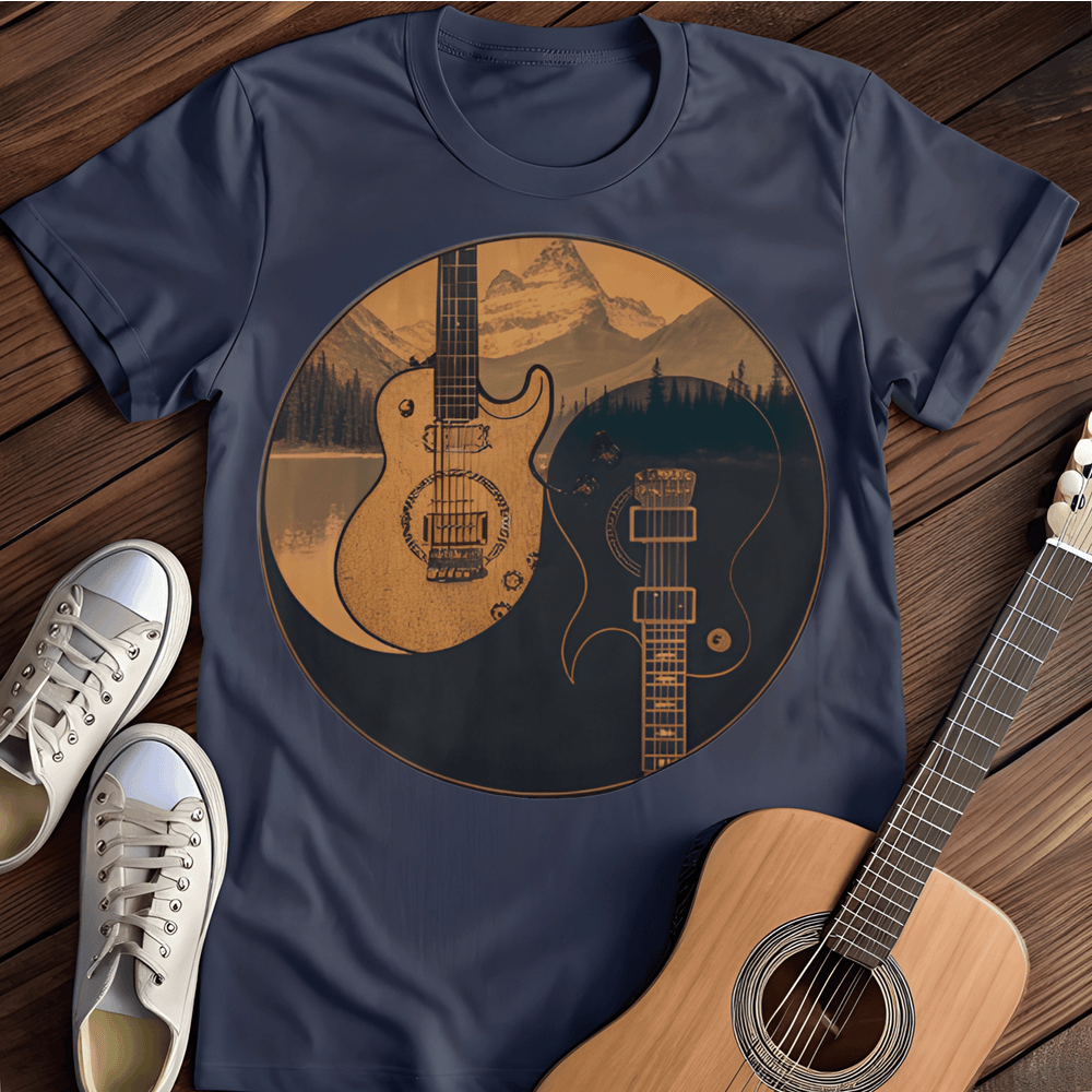Printify T-Shirt Navy / S YinYang Guitar T-Shirt