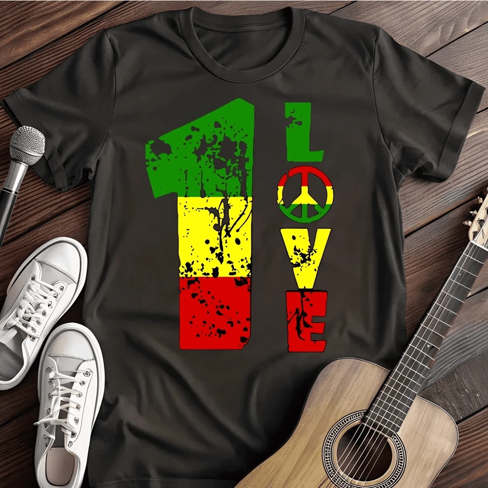 Printify T-Shirt S / Black One Love T-Shirt