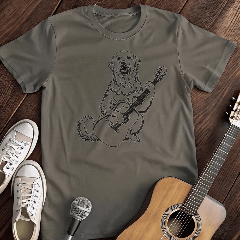 Printify T-Shirt S / Charcoal Guitar Dog T Shirt