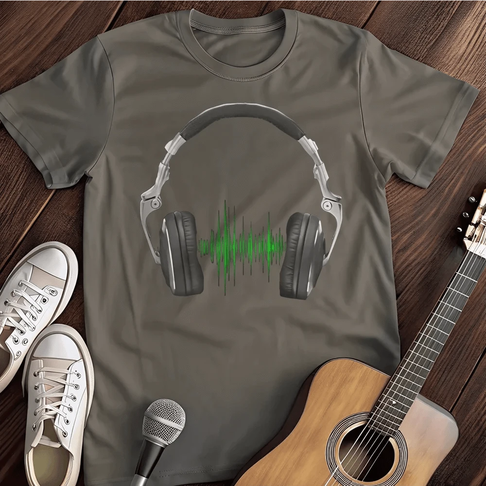Printify T-Shirt S / Charcoal Headphone Pulse T-Shirt