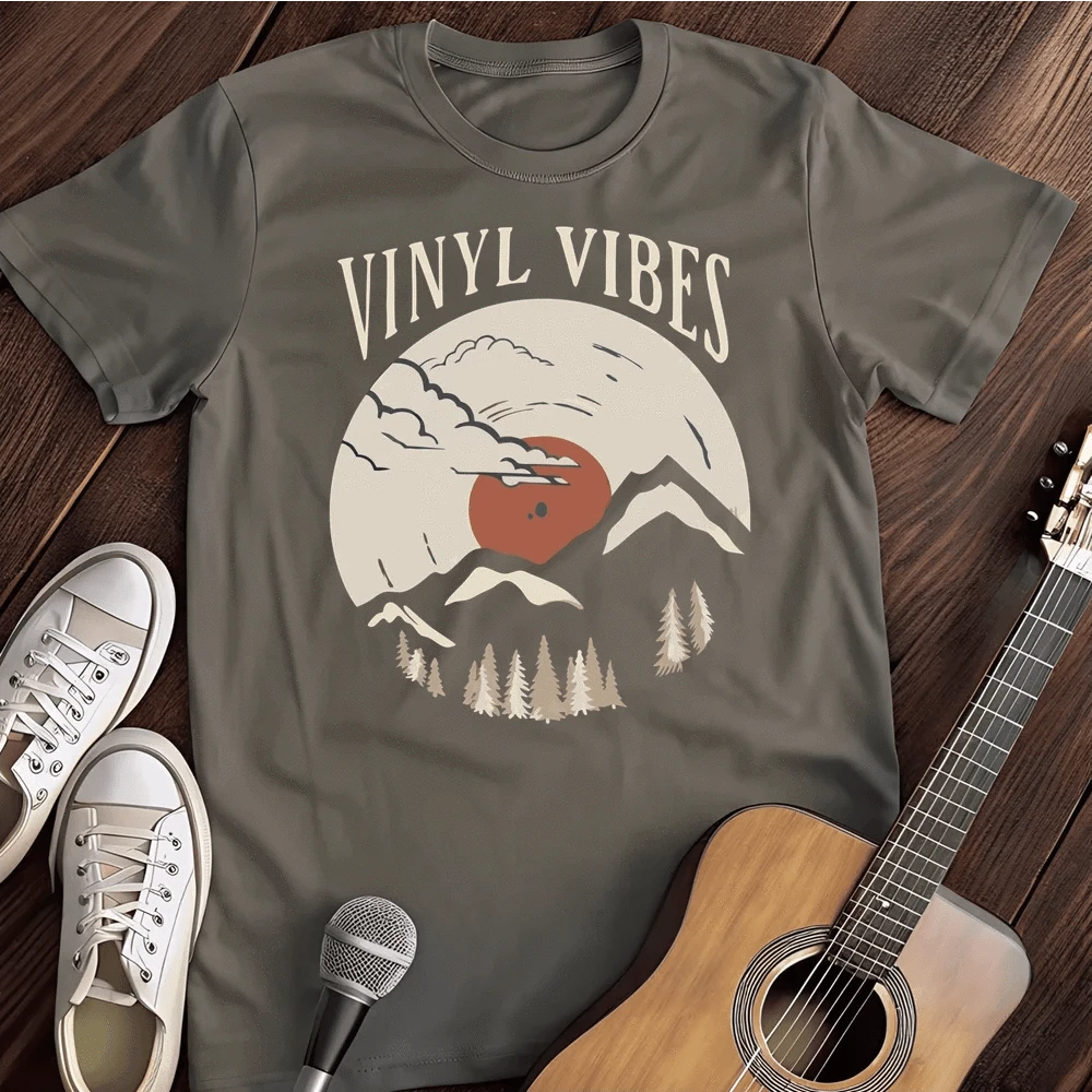 Printify T-Shirt S / Charcoal Vinyl Vibes T-Shirt