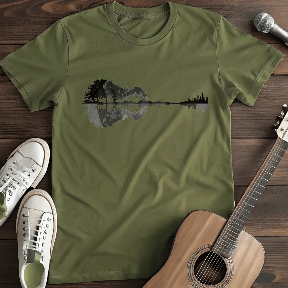 Printify T-Shirt S / Military Green Guitar Forrest T-Shirt