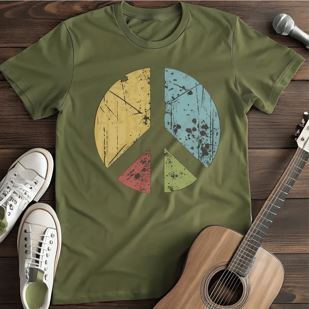 Printify T-Shirt S / Military Green Peace Colored T Shirt