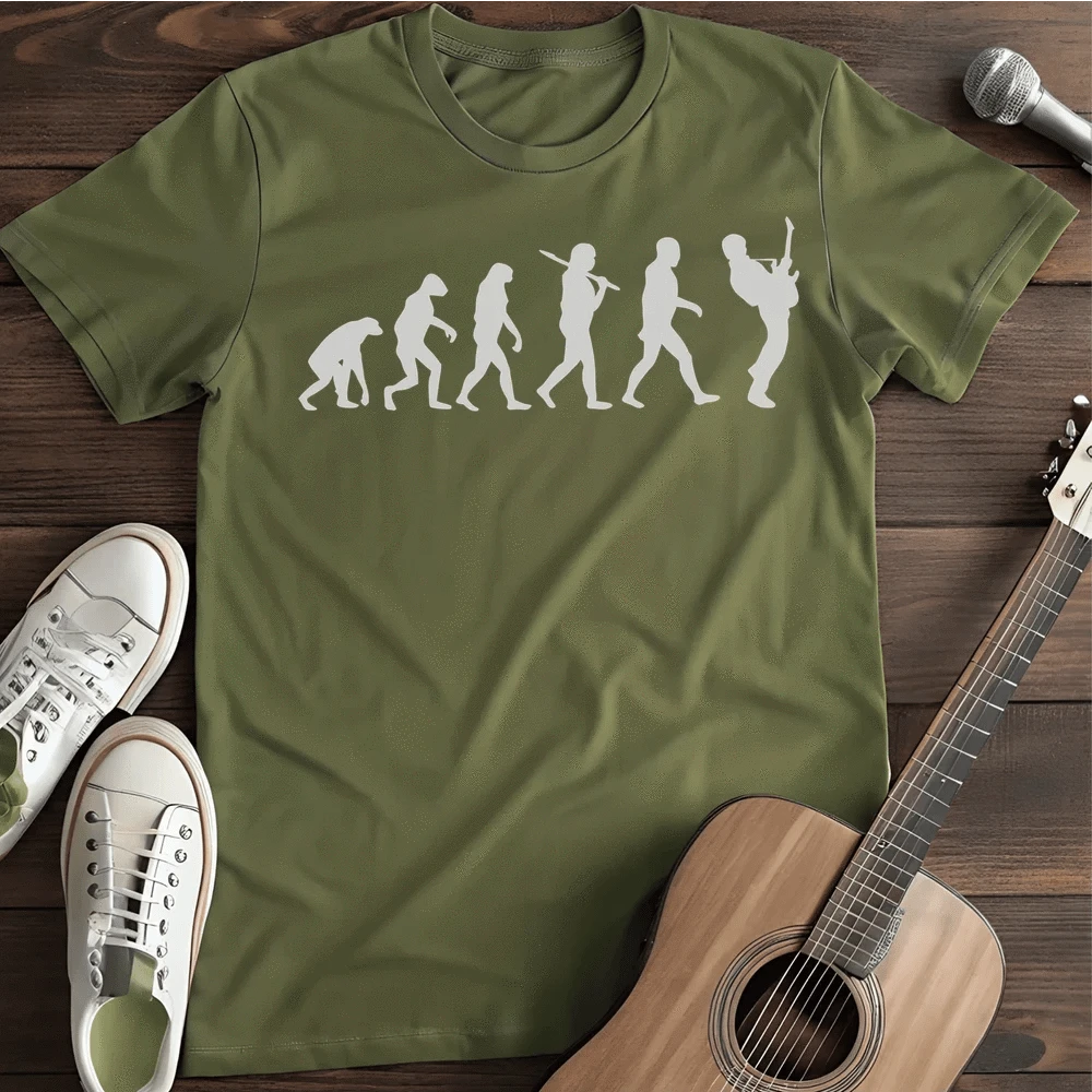 Printify T-Shirt S / Military Green Rock Evolution Grey T-Shirt