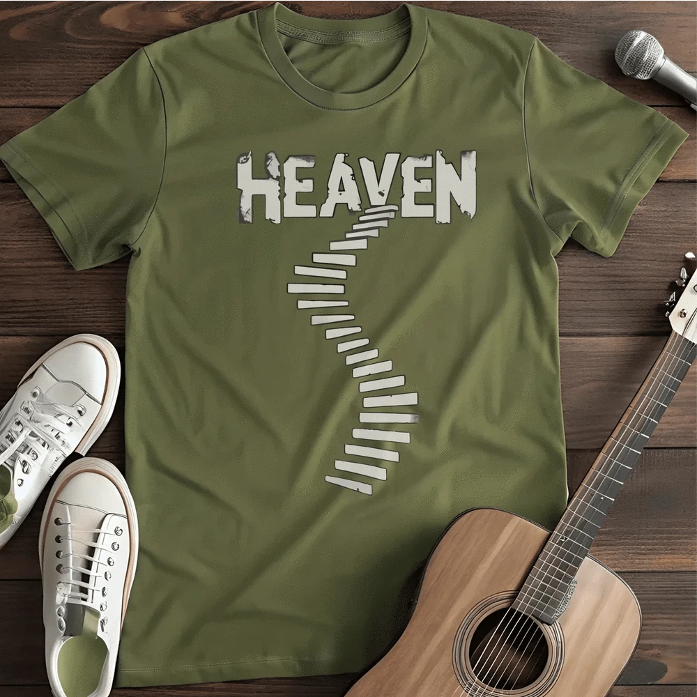 Printify T-Shirt S / Military Green Stairway T Shirt