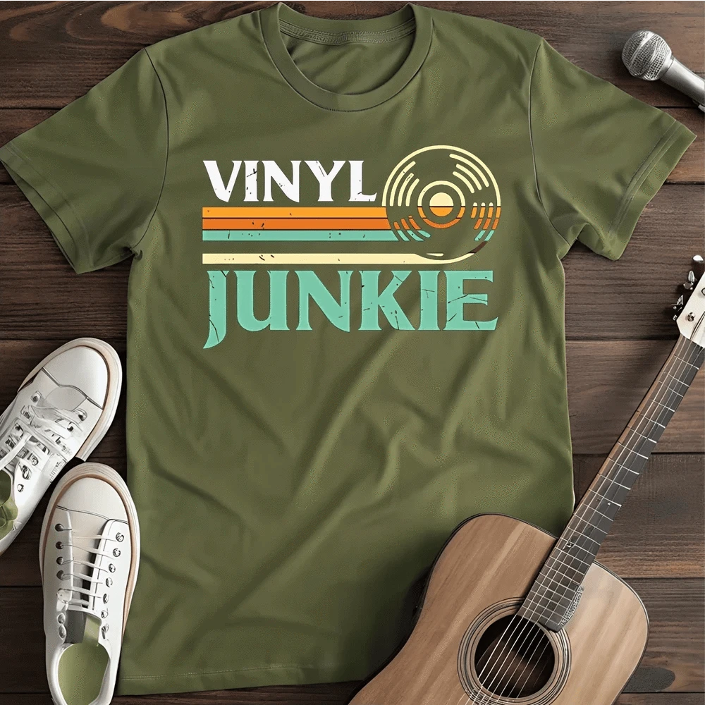 Printify T-Shirt S / Military Green Vinyl Junkie T-Shirt