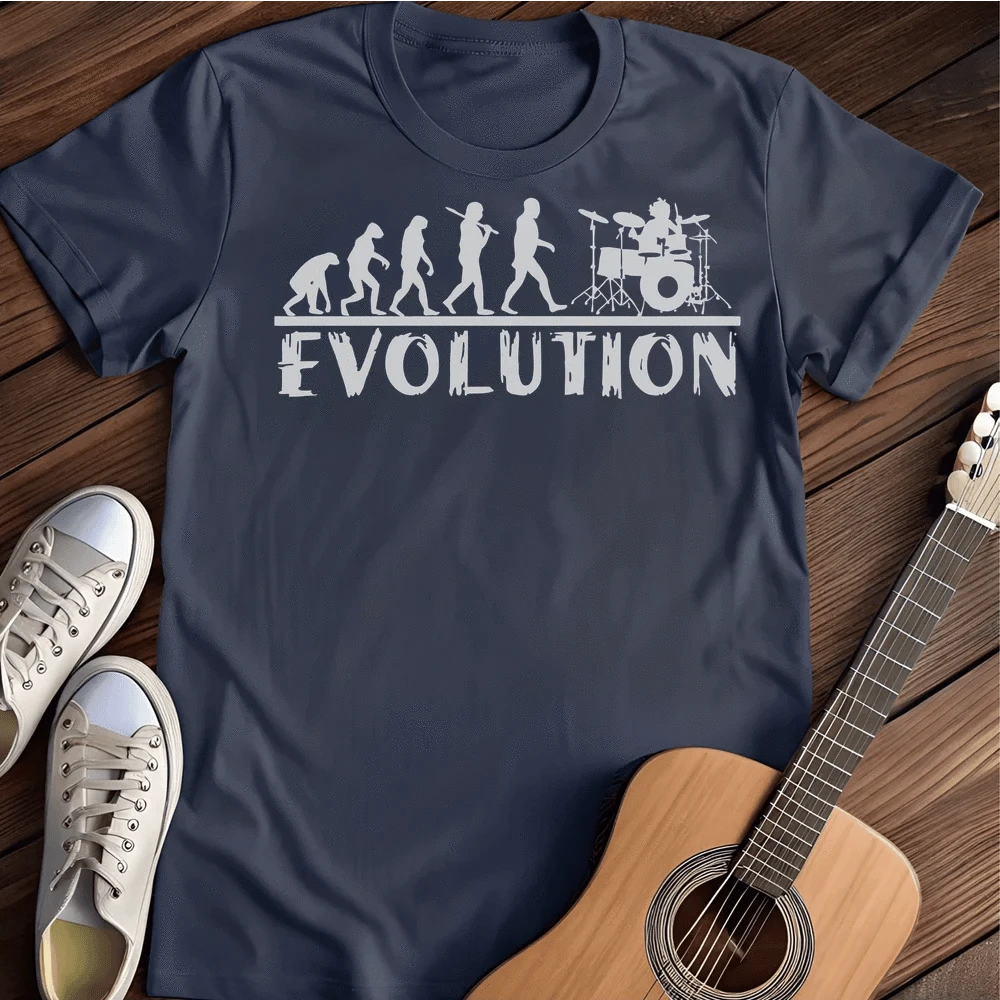 Printify T-Shirt S / Navy Drummer Evolution T-Shirt