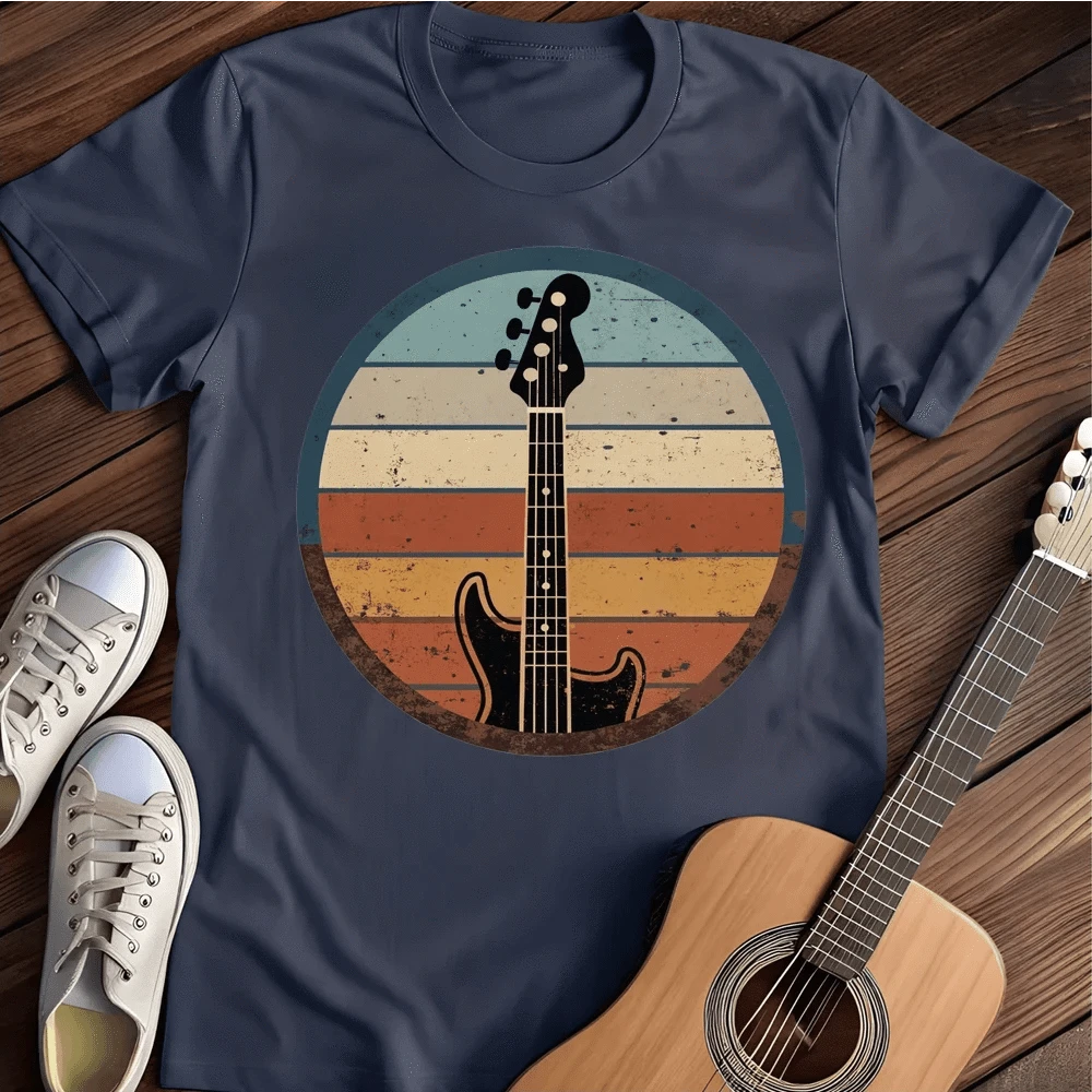 Printify T-Shirt S / Navy Guitar Sunset T-Shirt
