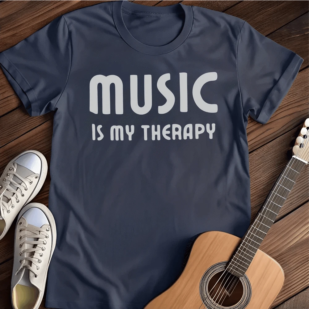Printify T-Shirt S / Navy Music Is T-Shirt