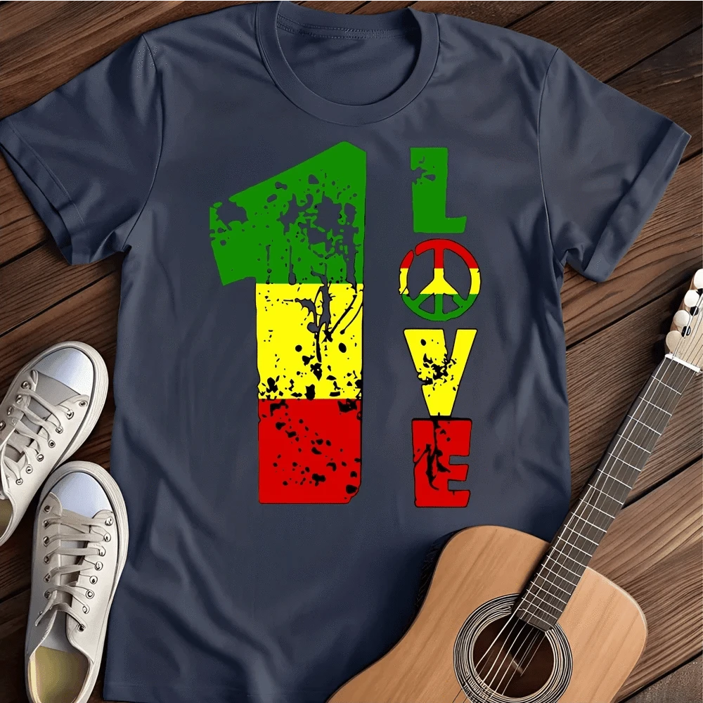 Printify T-Shirt S / Navy One Love T-Shirt