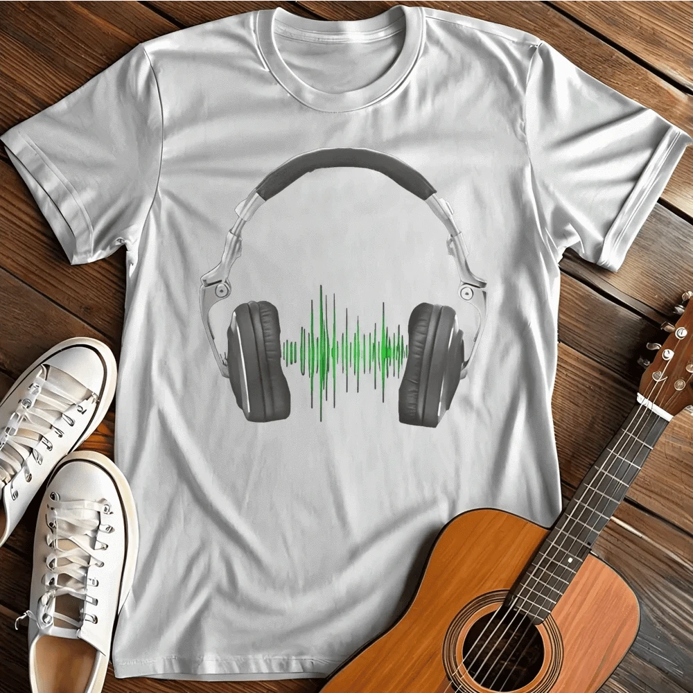 Printify T-Shirt S / White Headphone Pulse T-Shirt