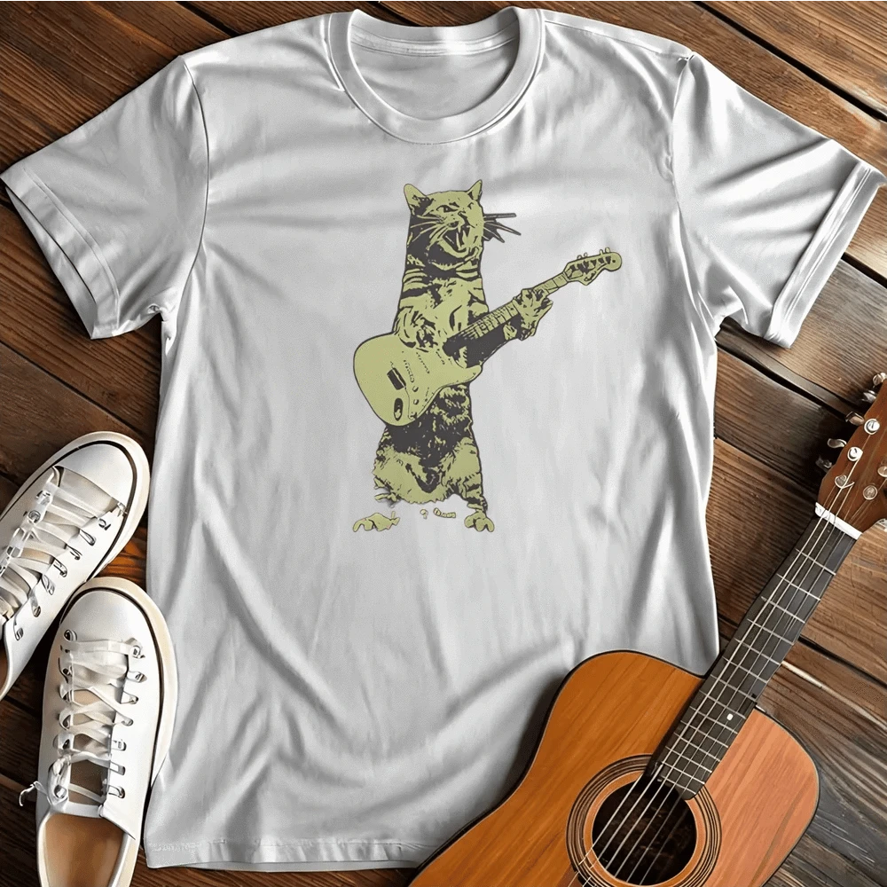 Printify T-Shirt S / White Rocking Cat T Shirt