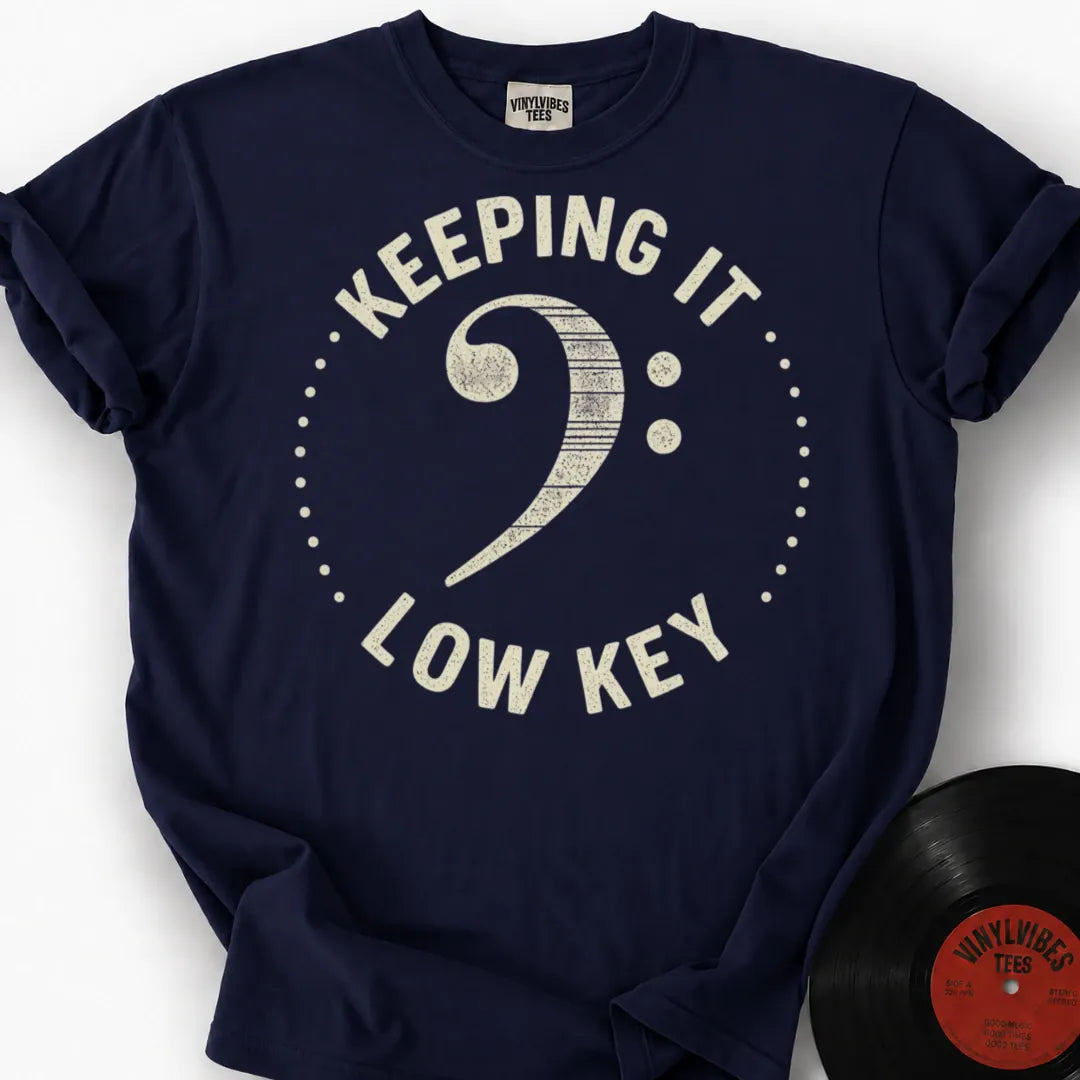 Printify T-Shirt True Navy / S Bass Clef Low Key Premium T-Shirt