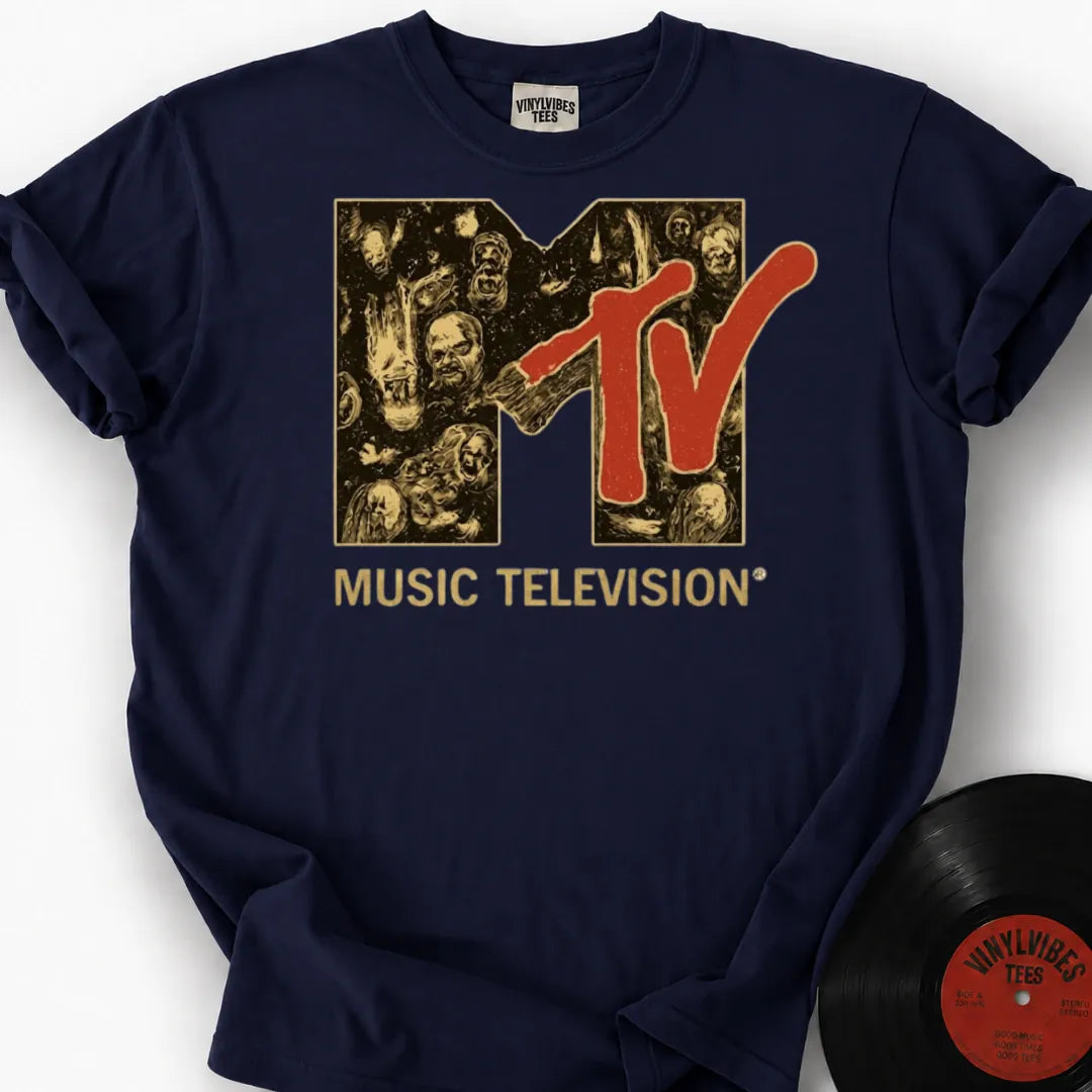 Printify T-Shirt True Navy / S Mtv Logo Premium Premium T-Shirt
