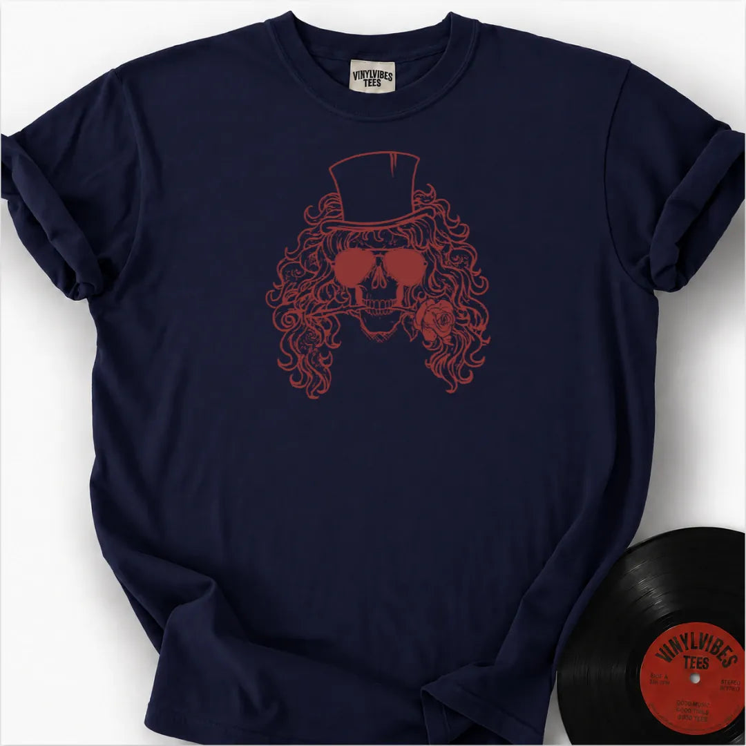 Printify T-Shirt True Navy / S Skull Rose Premium T-Shirt