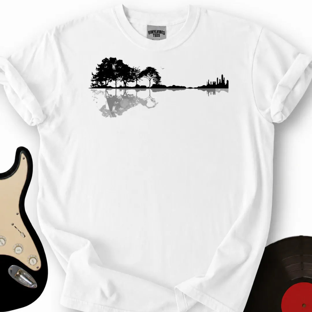 Printify T-Shirt White / S Guitar Forest T-Shirt