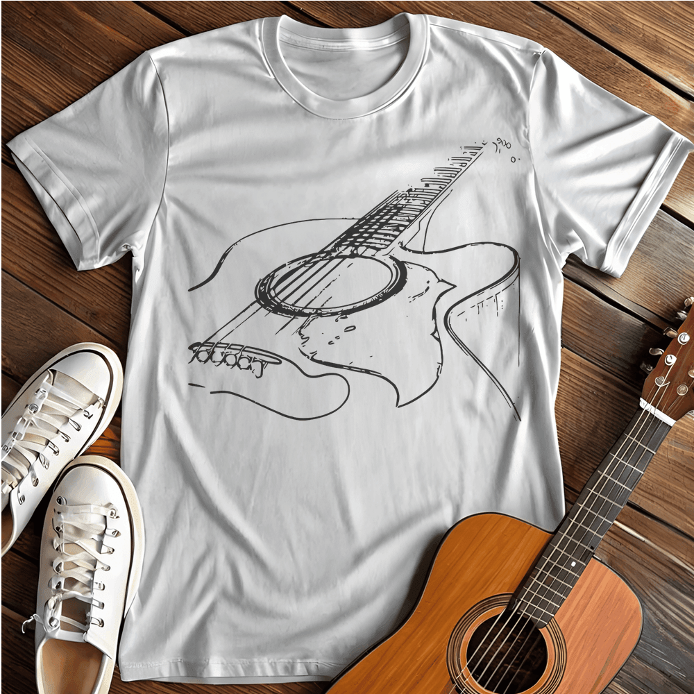 Printify T-Shirt White / S Guitar Silhouette T-Shirt