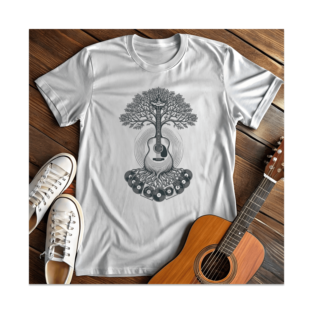 Printify T-Shirt White / S Guitar Tree and Vinyl T-Shirt