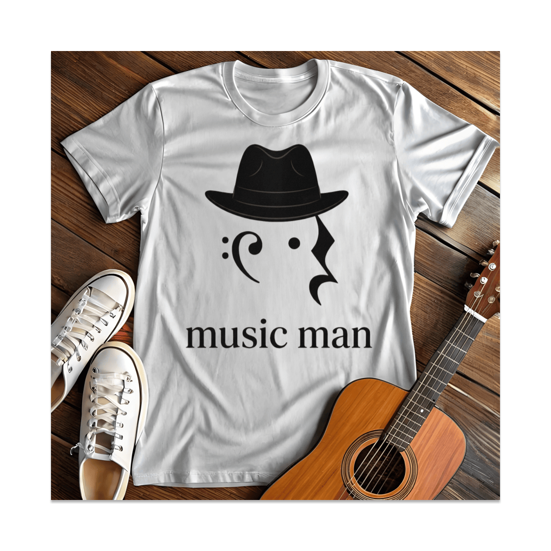 Printify T-Shirt White / S Music Man T-Shirt
