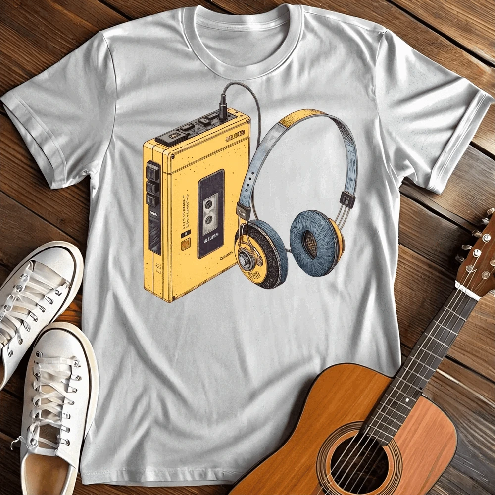 Printify T-Shirt White / S Walkman T Shirt