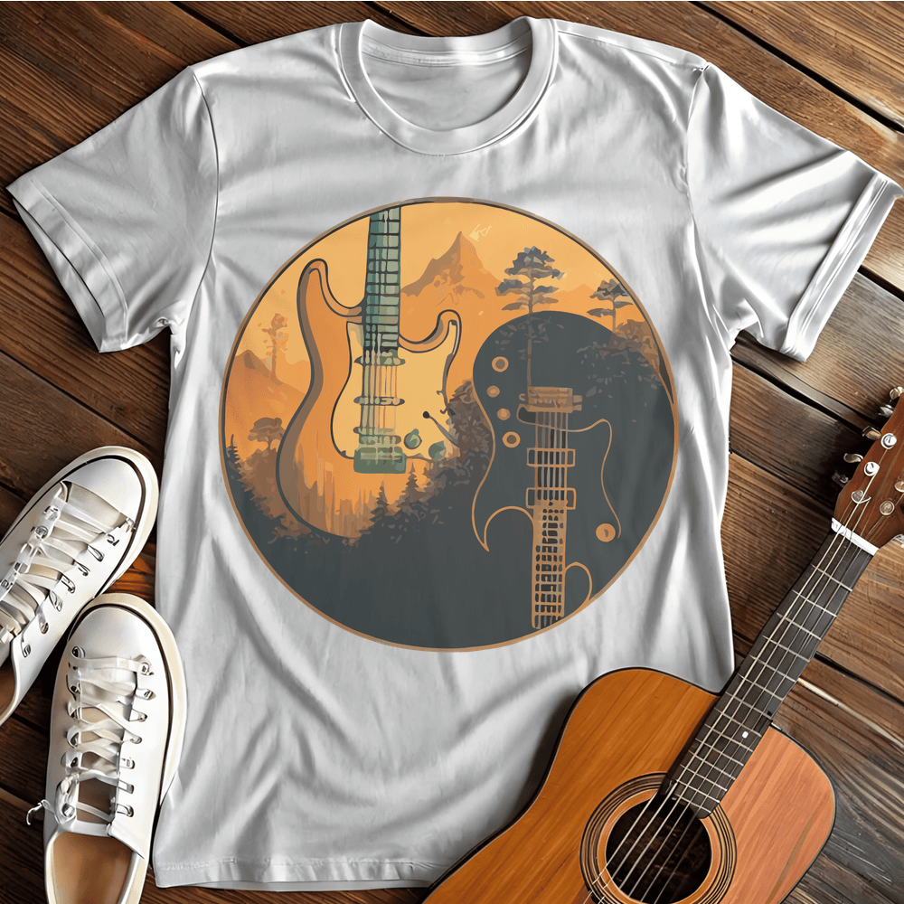 Printify T-Shirt White / S Yin Yang Guitar T-Shirt