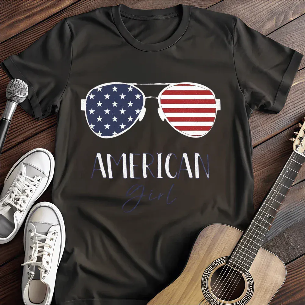 Printify T-Shirt Black / S American Girl T Shirt