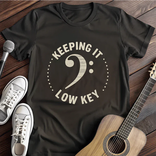 Printify T-Shirt Black / S Bass Clef Keeping It Low Key T Shirt