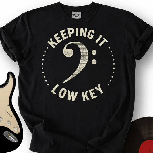 Printify T-Shirt Black / S Bass Clef Low Key T-Shirt