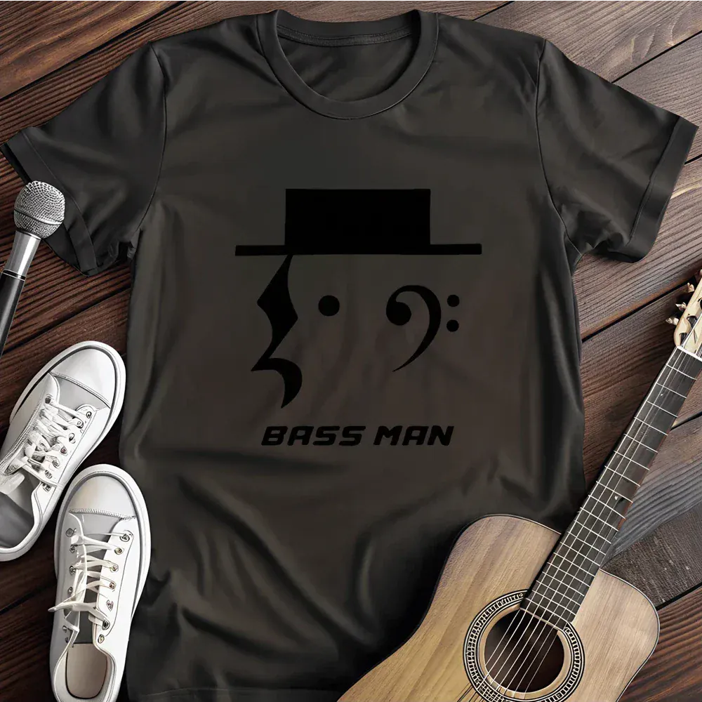 Printify T-Shirt Black / S Bass Man T Shirt