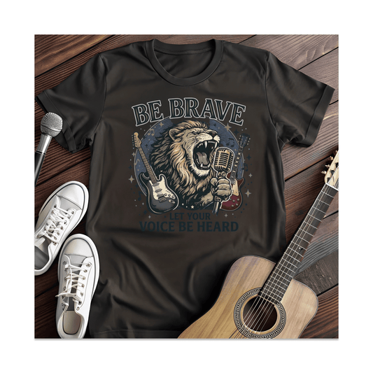 Printify T-Shirt Black / S Be Brave Roaring Lion T-Shirt