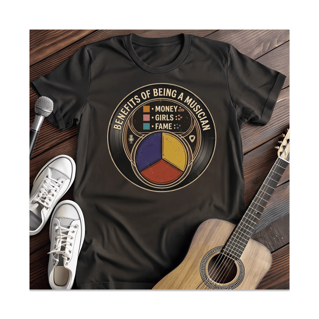 Printify T-Shirt Black / S Benefits Of Being A Musician Pie Chart T-Shirt